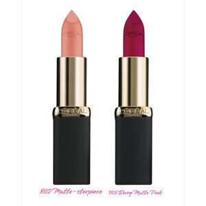 Bundle of 2 L'Oreal Colour Rich Lipsticks Berry Matte Pink 705 & Matte-sterpeice